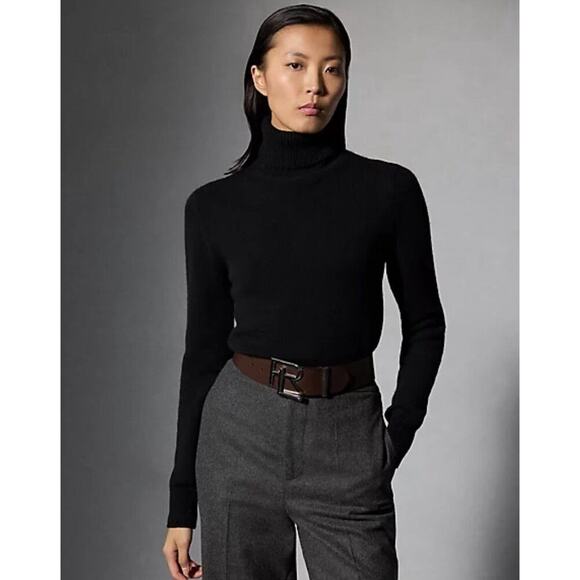 Ralph Lauren Collection Purple Label Cashmere Turtleneck Sweater XXS Knit Black - Picture 1 of 9